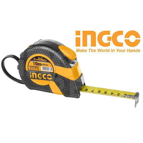 10mx25mm Thước cuộn thép nền vàng INGCO HSMT0810