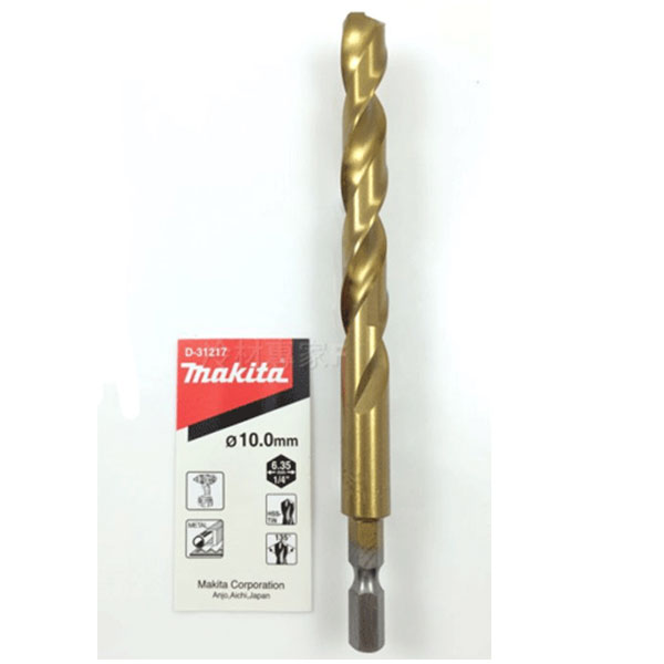 10x133mm Mũi khoan sắt chuôi lục giác Makita D-31217