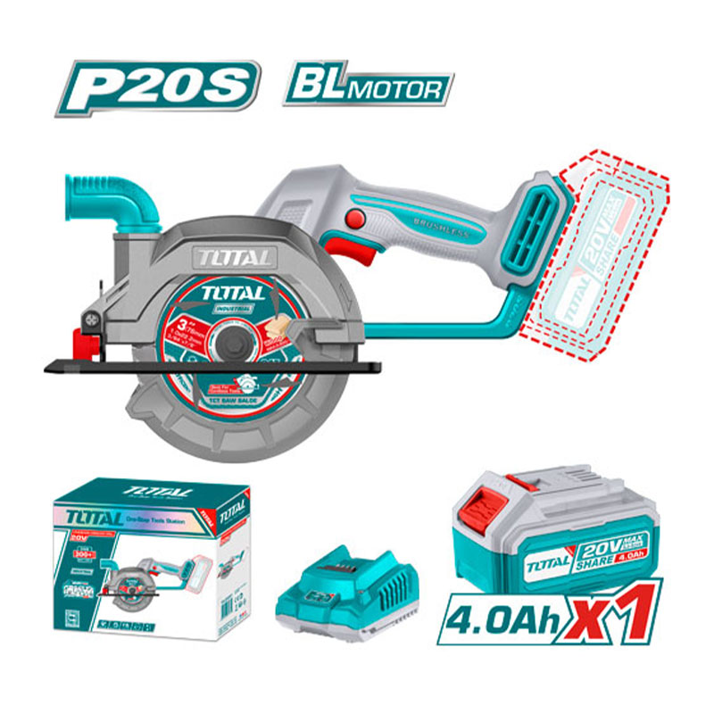 140mm Máy cưa đĩa dùng pin 20V Total TSLI14021 (1 Pin 4.0Ah & Sạc) 3 140mm may cua dia dung pin 20v total tsli14021 1 pin 40ah sac 1701070415