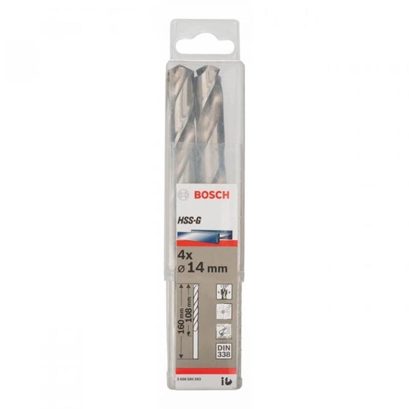 14mm Bộ mũi khoan sắt 4 mũi HSS-G Bosch 2608585593