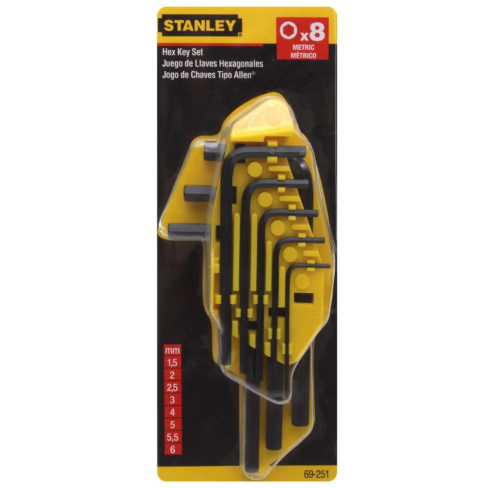 1.5mm-6mm Bộ lục giác 8 cây Stanley 69-251