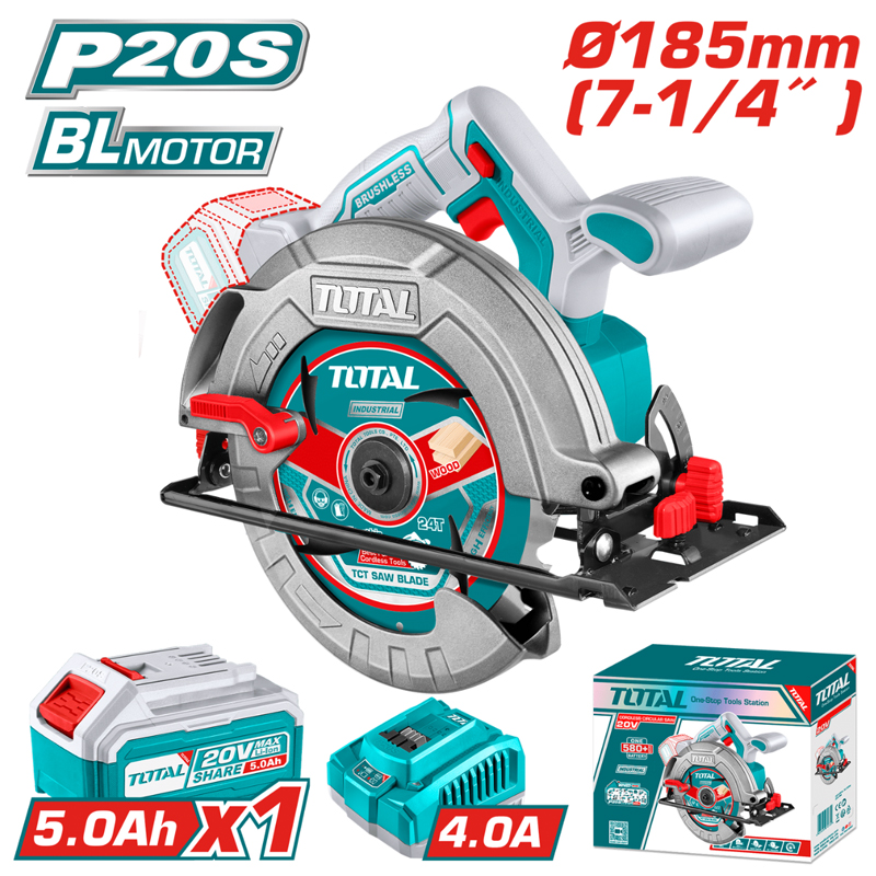 185mm Máy cưa đĩa dùng pin 20V Total TSLI18513 (1 Pin 5.0Ah, 1 Sạc) 2 185mm may cua dia dung pin 20v total tsli18513 1 pin 50ah 1 sac 1749436138