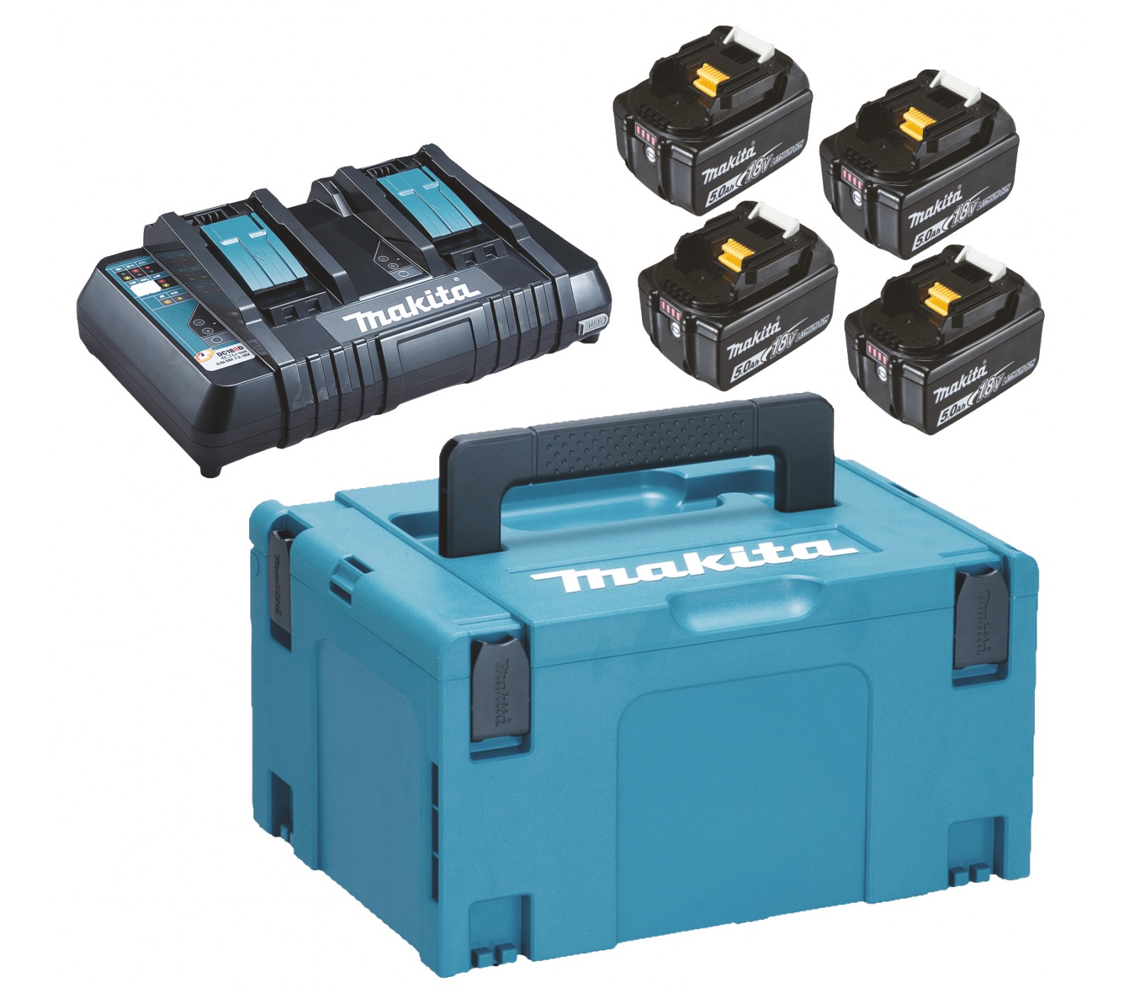 Bộ sạc và 4 pin Makpac Makita 197626-8 (18V 5.0Ah)