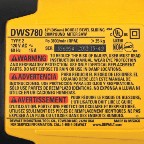 Alternative view of 305mm Máy cắt góc đa năng DeWalt DWS780-KR