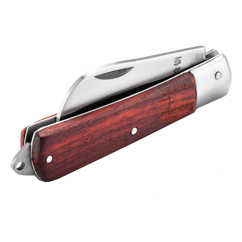 70mm Dao tuốt dây điện lưỡi cong cán gỗ SATA 03110