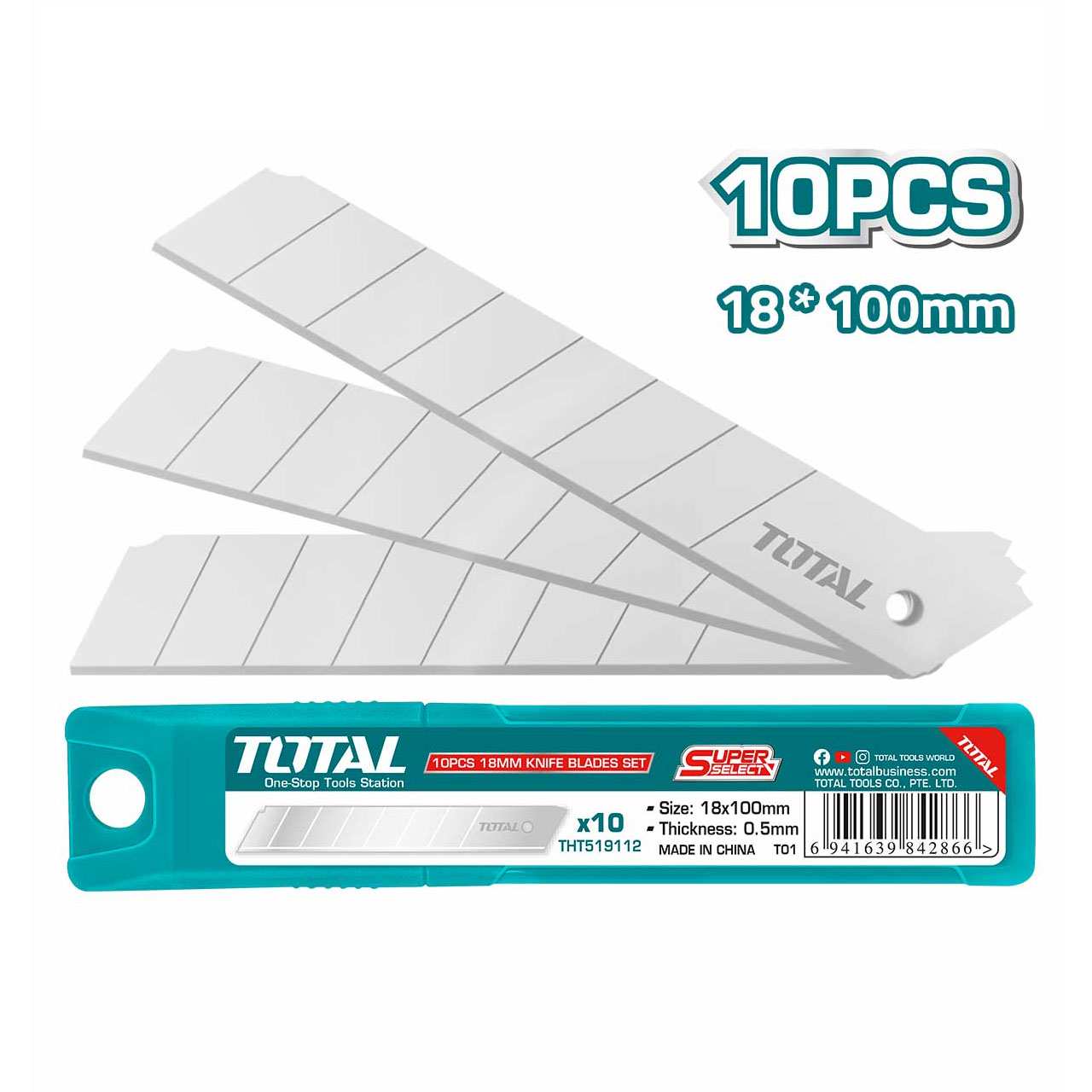 Bộ 10 lưỡi dao Size 18x100mm - 120/T Total THT519112 3 bo 10 luoi dao size 18x100mm 120 t total tht519112 1699258734