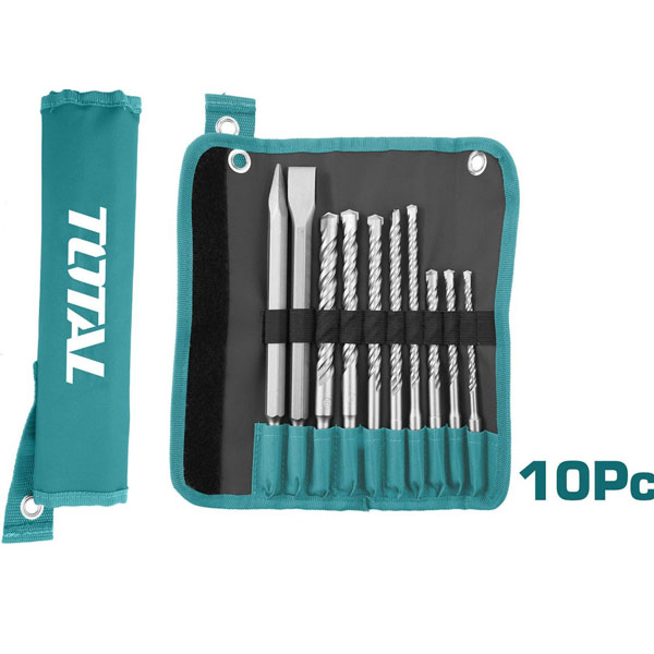 Bộ 10 mũi khoan gài và mũi đục Total TACSD19101 3 bo 10 mui khoan gai va mui duc total tacsd19101 1715151182