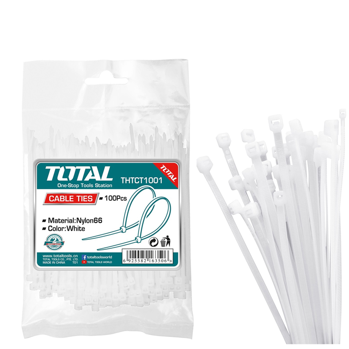 Dây rút nhựa trắng Total THTCT1001 (100x2.5mm)