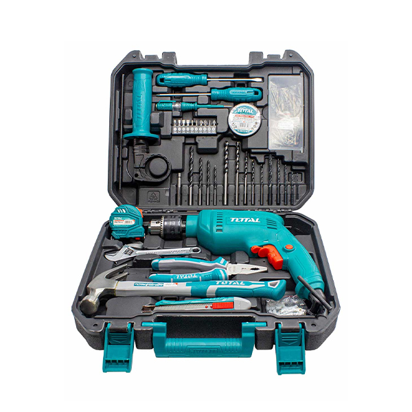 Bộ 115 món bao gồm máy khoan búa TG1061356E Total THKTHP1152C