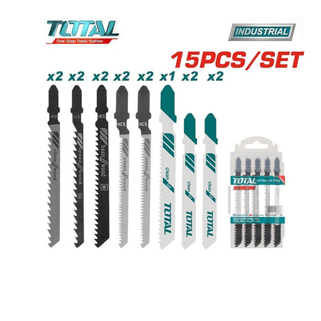 Bộ 15 lưỡi cưa lọng nhôm, gỗ và kim loại Total TAC1501 2 bo 15 luoi cua long nhom go va kim loai total tac1501 1717741505