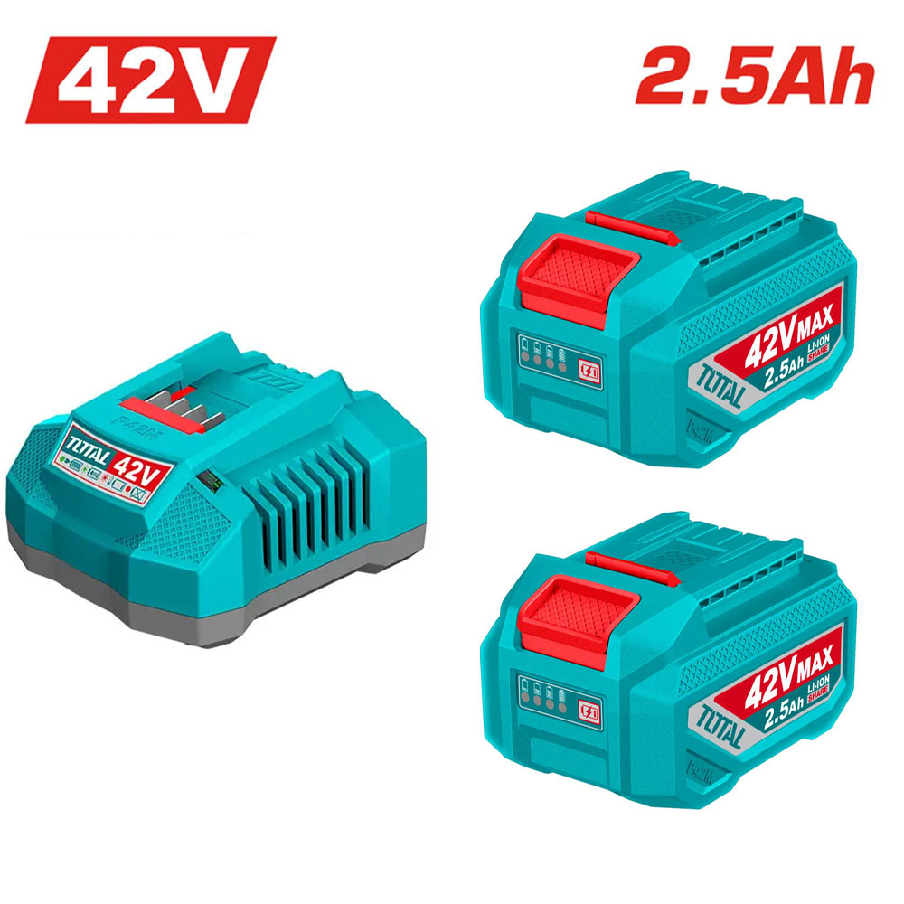 Bộ 2 Pin Lithium-ion 42V 2.5Ah, 1 Sạc 2A Total TFBCPM25221