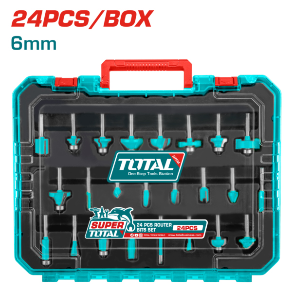Bộ 24 mũi phay đuôi 6mm Total TACSR12406