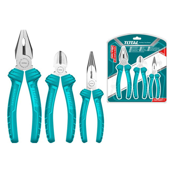 Bộ 3 kìm điện, kìm cắt và kìm mũi nhọn Total THT1K0311