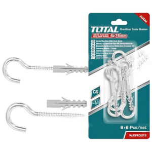 Bộ 6 tắc kê và vít móc 5.0x75mm Total WJSPK5012