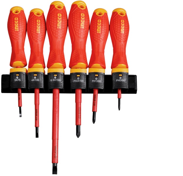 Bộ 6 tua vít cách điện Ingco HKISD0608 2 bo 6 tua vit cach dien ingco hkisd0608 1612315491