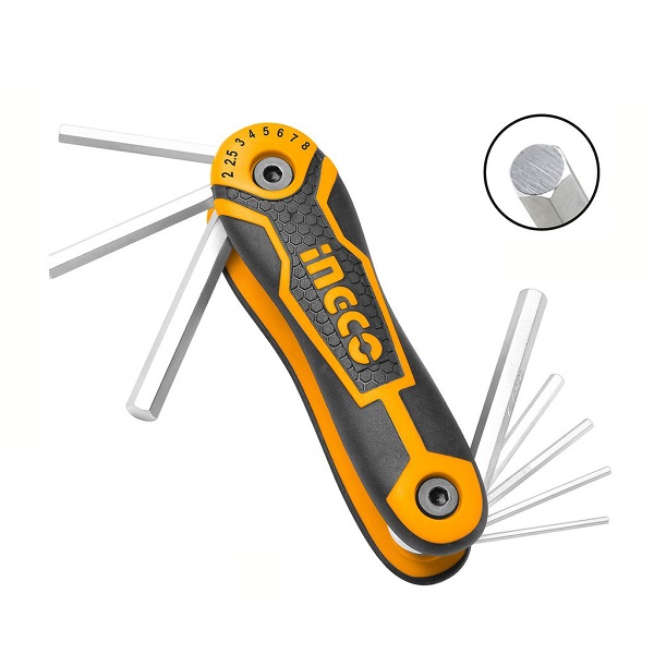 Bộ 8 chìa lục giác đầu tròn Ingco HHK14082