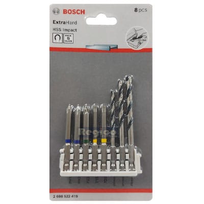 Bộ 8 món đầu vặn vít và mũi khoan HSS Bosch 2608522419