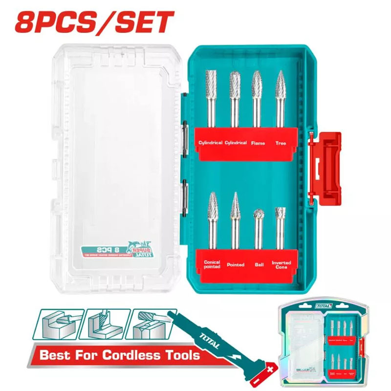 Bộ 8 mũi doa kim loại 6mm Total TACSDL10801