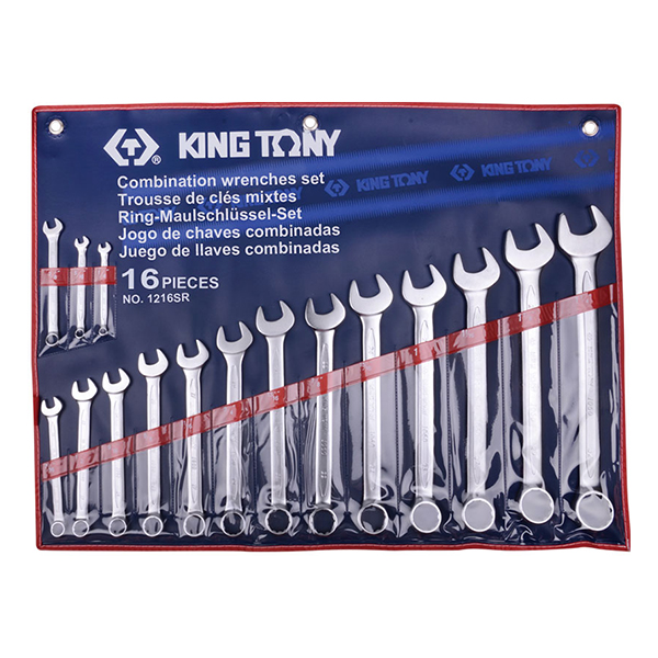 Bộ cờ lê vòng miệng 16 chi tiết hệ inch Kingtony 1216SR