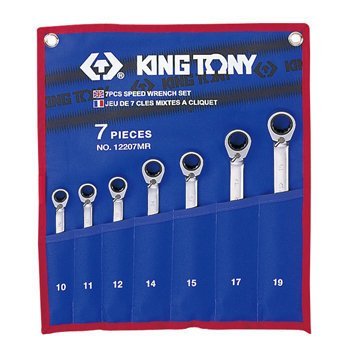 Bộ cờ lê vòng miệng 7 cái hệ mét Kingtony 12207MR 10-19mm