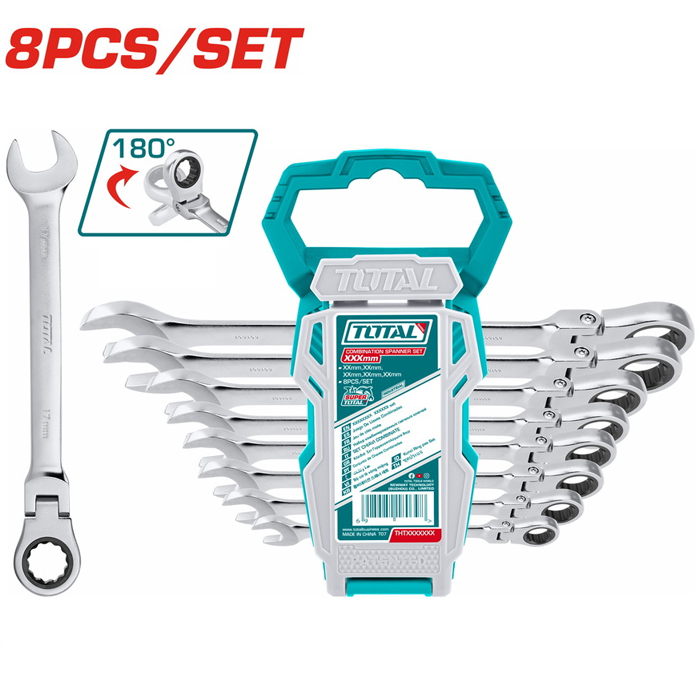 Bộ cờ lê vòng miệng hai chiều 8 chi tiết Total THT102RK586 8-19mm 2 bo co le vong mieng hai chieu 8 chi tiet total tht102rk586 8 19mm 1720495951