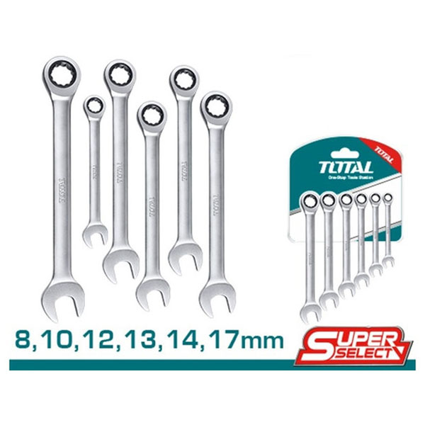 Bộ cờ lê vòng miệng tự động 6 chi tiết Total THT102RK566 8-17mm 2 bo co le vong mieng tu dong 6 chi tiet total tht102rk566 8 17mm 1717488293