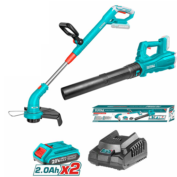 Bộ combo máy cắt cỏ TGTLI20018 và máy thổi bụi TABLI20323 dùng pin 20V Total TOSLI23024