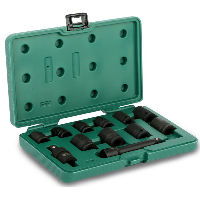 Bộ đầu tuýp đen (hệ Mét) 12 chi tiết 1/2" Sata 09009