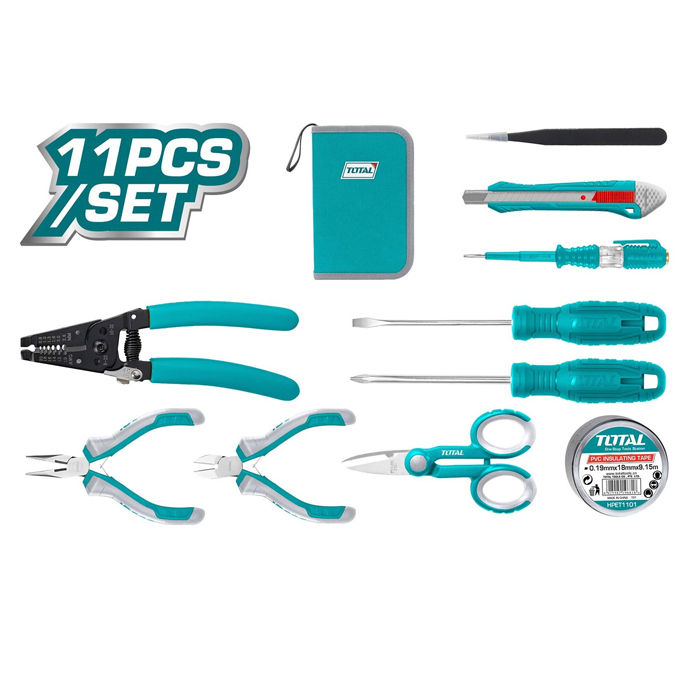 Bộ đồ nghề cho thợ điện 11 chi tiết Total TKETS0111