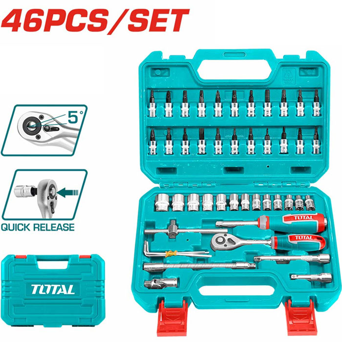 bo dung cu co khi 46 dau tuyp 1 4 inch total tht141462 1719300585