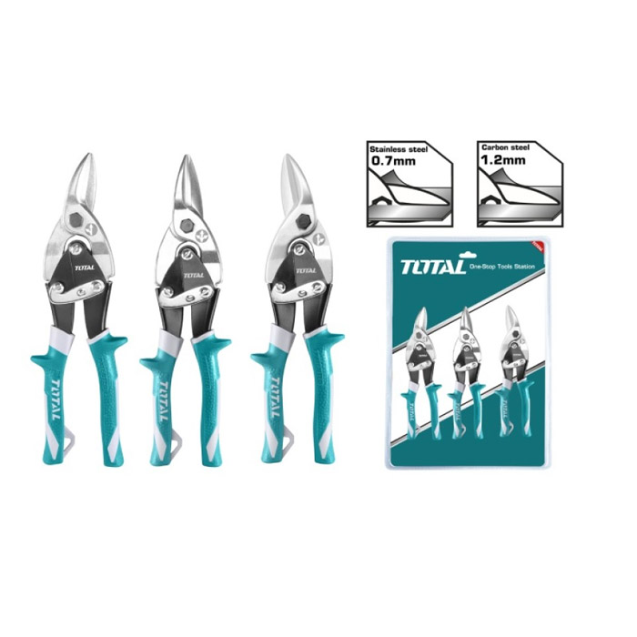 Bộ kéo cắt tôn mũi nhọn 3 chi tiết Total THT520106K 10"