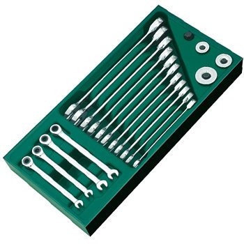 Bộ khay cờ lê tự động 2 đầu vòng miệng 19 chi tiết Sata 09925 2 bo khay co le tu dong 2 dau vong mieng 19 chi tiet sata 09925