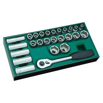 Bộ khay đầu tuýp 26 chi tiết 1/2" Sata 09915 3 bo khay dau tuyp 26 chi tiet 1 2 sata 09915