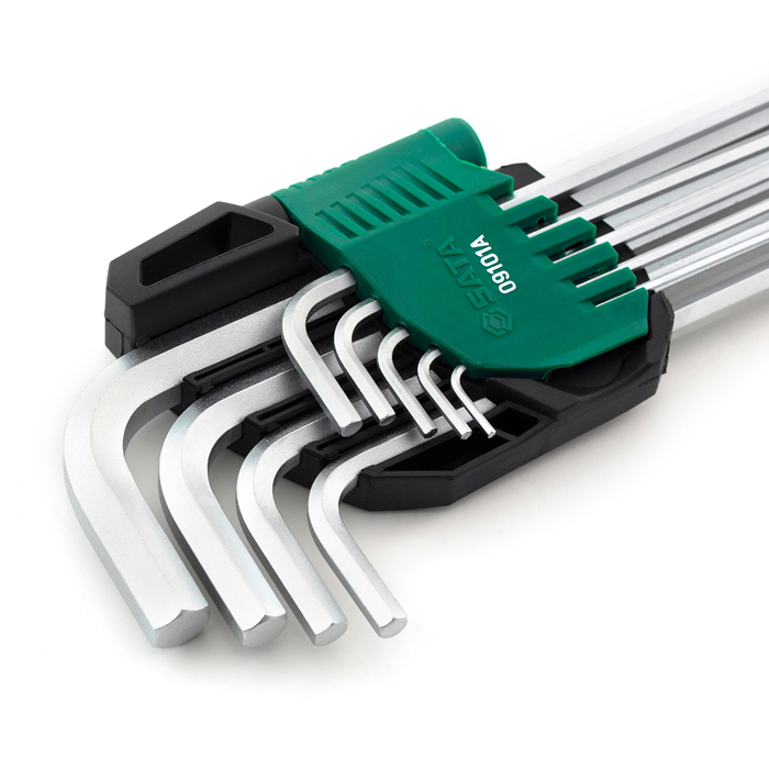 Alternative view of Bộ lục giác bi loại dài , 9 chi tiết, hệ mét Sata 09101A