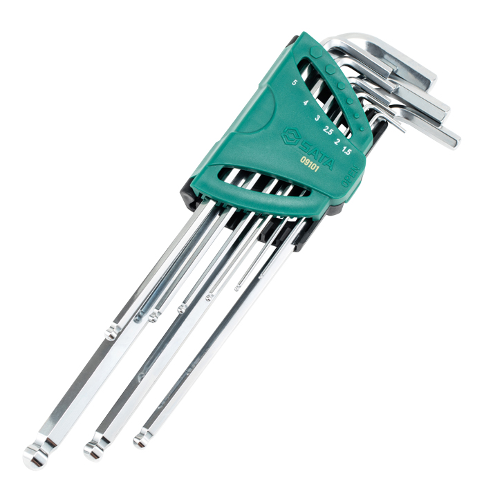 Bộ lục giác bi loại dài 9 chi tiết Sata 09101