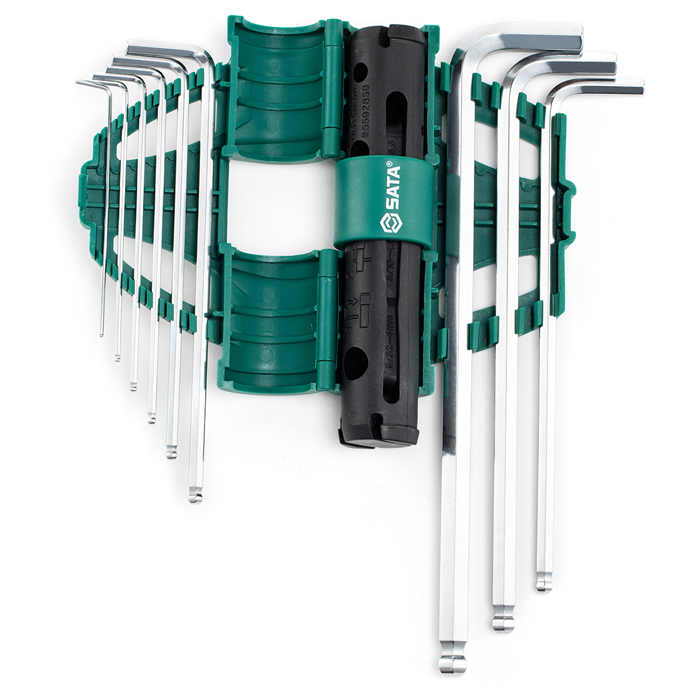 Alternative view of Bộ lục giác bi loại dài 9 chi tiết Sata 09124