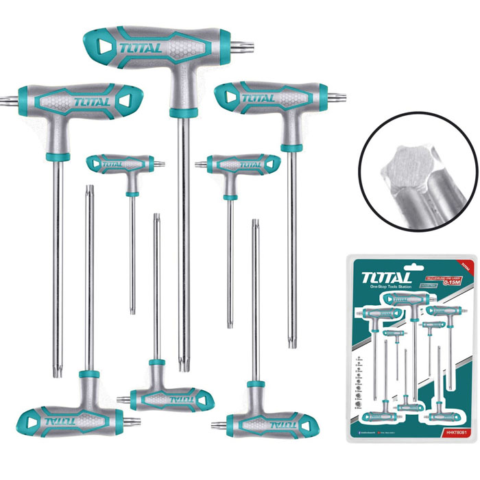 Bộ lục giác bông tay cầm chữ T 8 chi tiết Total THHW8083 T10-T50