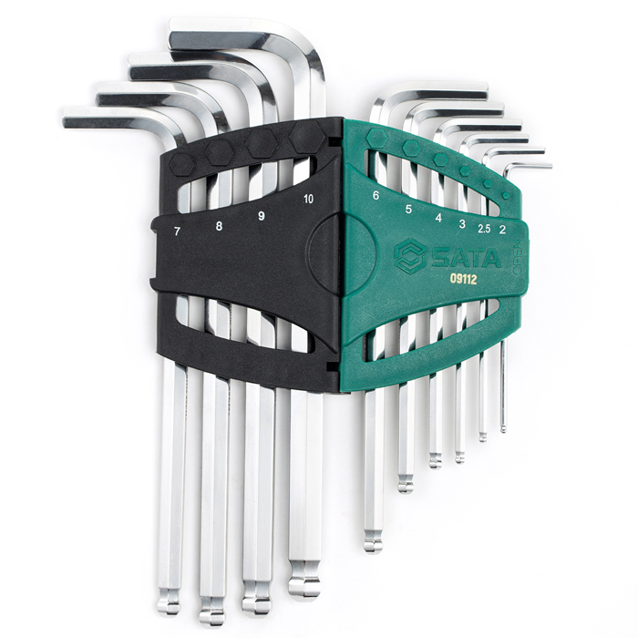 Alternative view of Bộ lục giác dài đầu bi 10 chi tiết SATA 09112