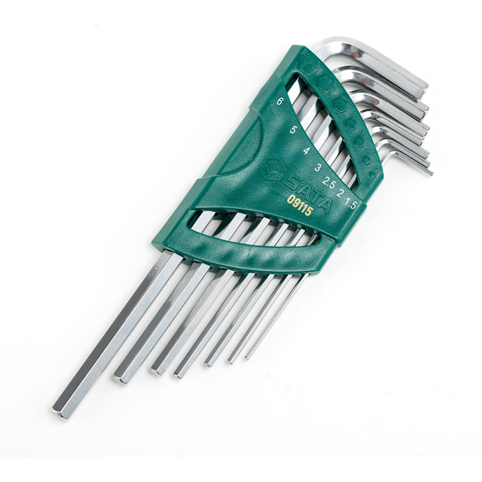 Bộ lục giác đầu bằng dài 7 chi tiết SATA 09115