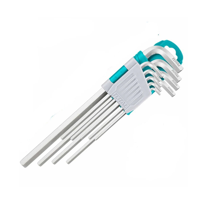 Bộ lục giác đầu bằng dài 9 chi tiết hệ mét Total THT106192 1.5-10mm