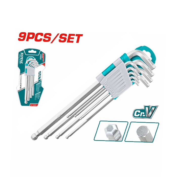Bộ lục giác đầu bi 9 chi tiết Total THT106291 1.5-10mm