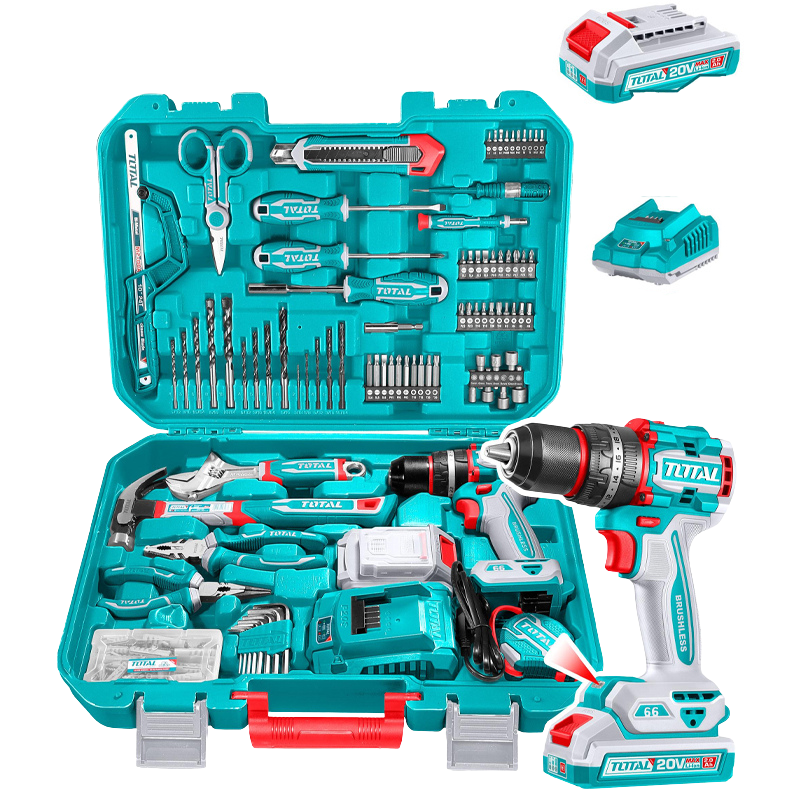 Bộ máy khoan động lực dùng pin 20V Total THKTHP11652 (165 món phụ kiện)