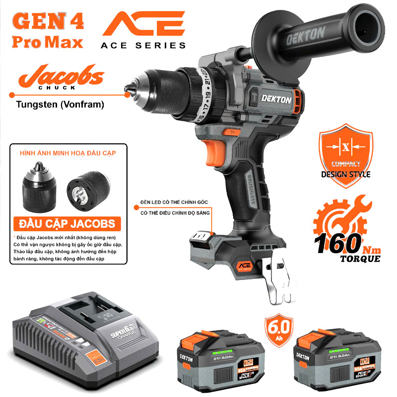 Bộ Máy khoan động lực dùng pin 21V Dekton M21-ID13160PROMAX