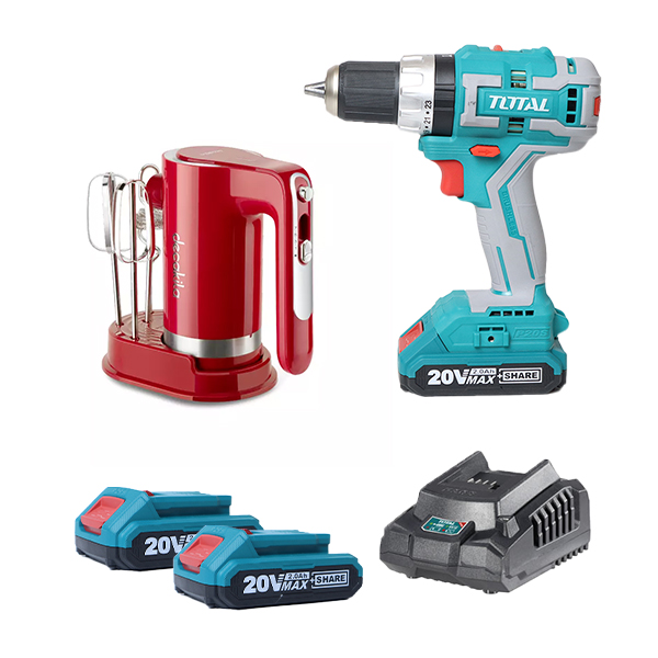 Bộ máy khoan pin TIDLI20608 & máy máy trộn cầm tay KMMX006R Total TOSLI23062 3 bo may khoan pin tidli20608 may may tron cam tay kmmx006r total tosli23062 1692083400