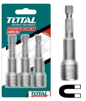 Bộ mũi bắn vít tôn có nam châm hút 1/4" 8mm Total TAC270832 3 bo mui ban vit ton co nam cham hut 1 4 8mm total tac270832 1709278462