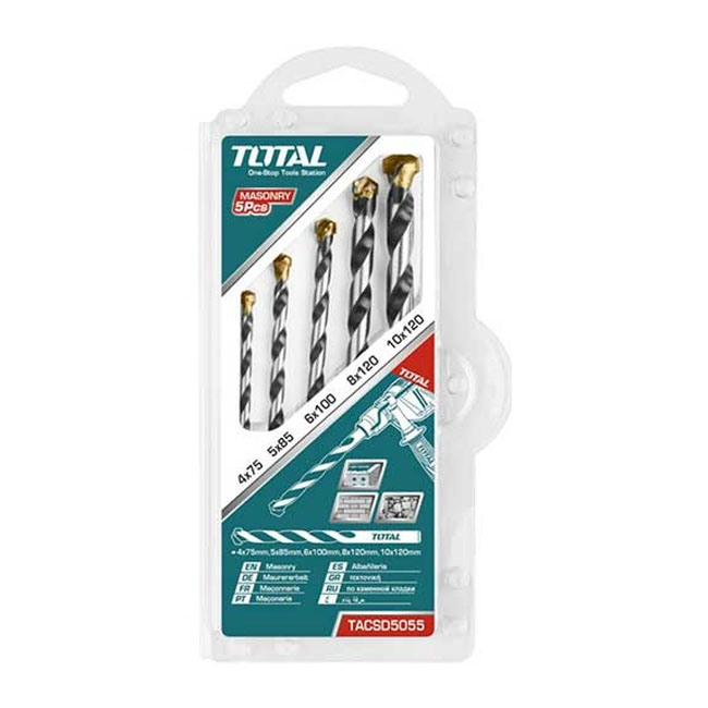 Bộ mũi khoan bê tông 5 chi tiết Total TACSD5055 4-10mm