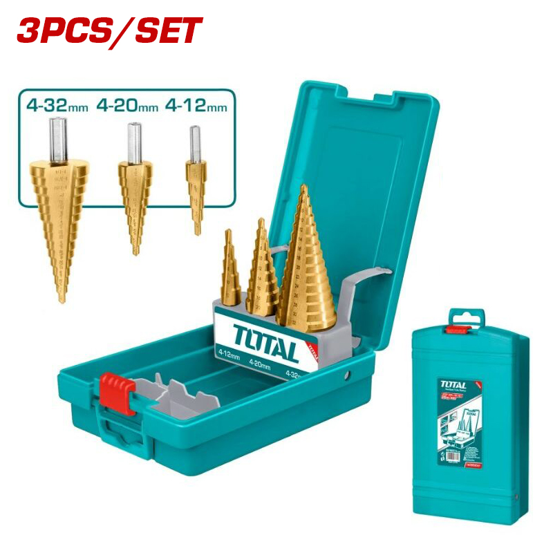 Bộ mũi khoan chóp nón (bậc thang) 3 chi tiết 4-32mm Total TACSD2031