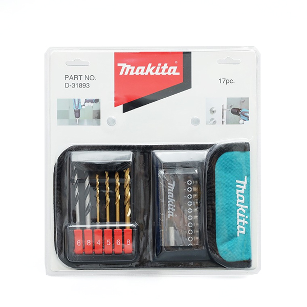 Bộ mũi khoan chuôi lục giác 1/4” 17 cái/hộp Makita D-31893