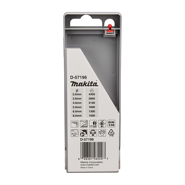 Bộ mũi khoan kim loại 6 chiếc HSS-G Makita D-57196 (1.5-6.5mm) 2 Bộ mũi khoan kim loại 6 chiếc HSS-G Makita D-57196 (1.5-6.5mm) - Ảnh 2