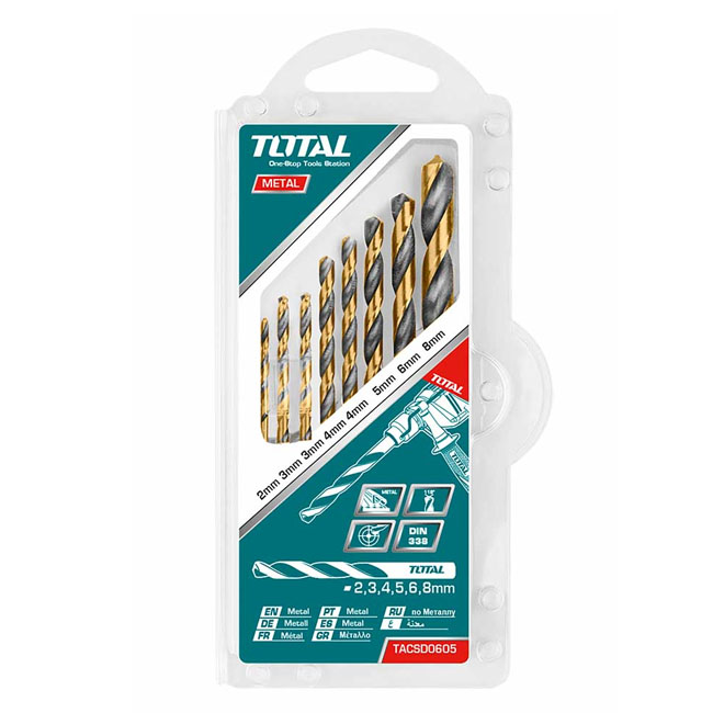 Bộ mũi khoan kim loại 8 chi tiết Total TACSD0801 2-8mm 2 bo mui khoan kim loai 8 chi tiet total tacsd0801 2 8mm 1717815905
